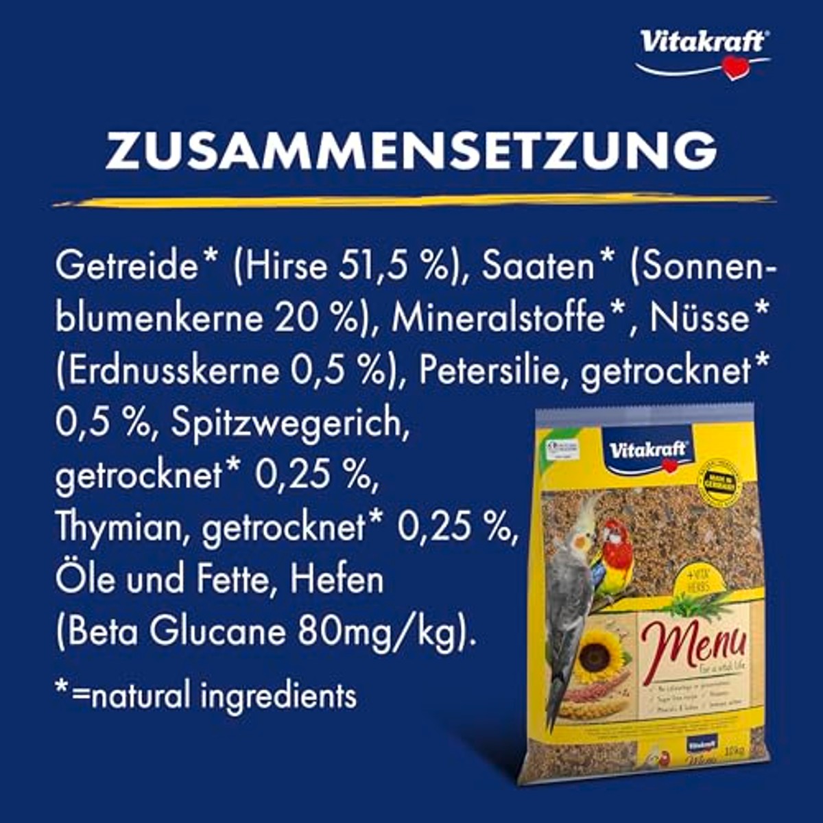 Vitakraft Menu parkietenvoer met kruiden 1 x 10 kg - 3-pack – foto 6