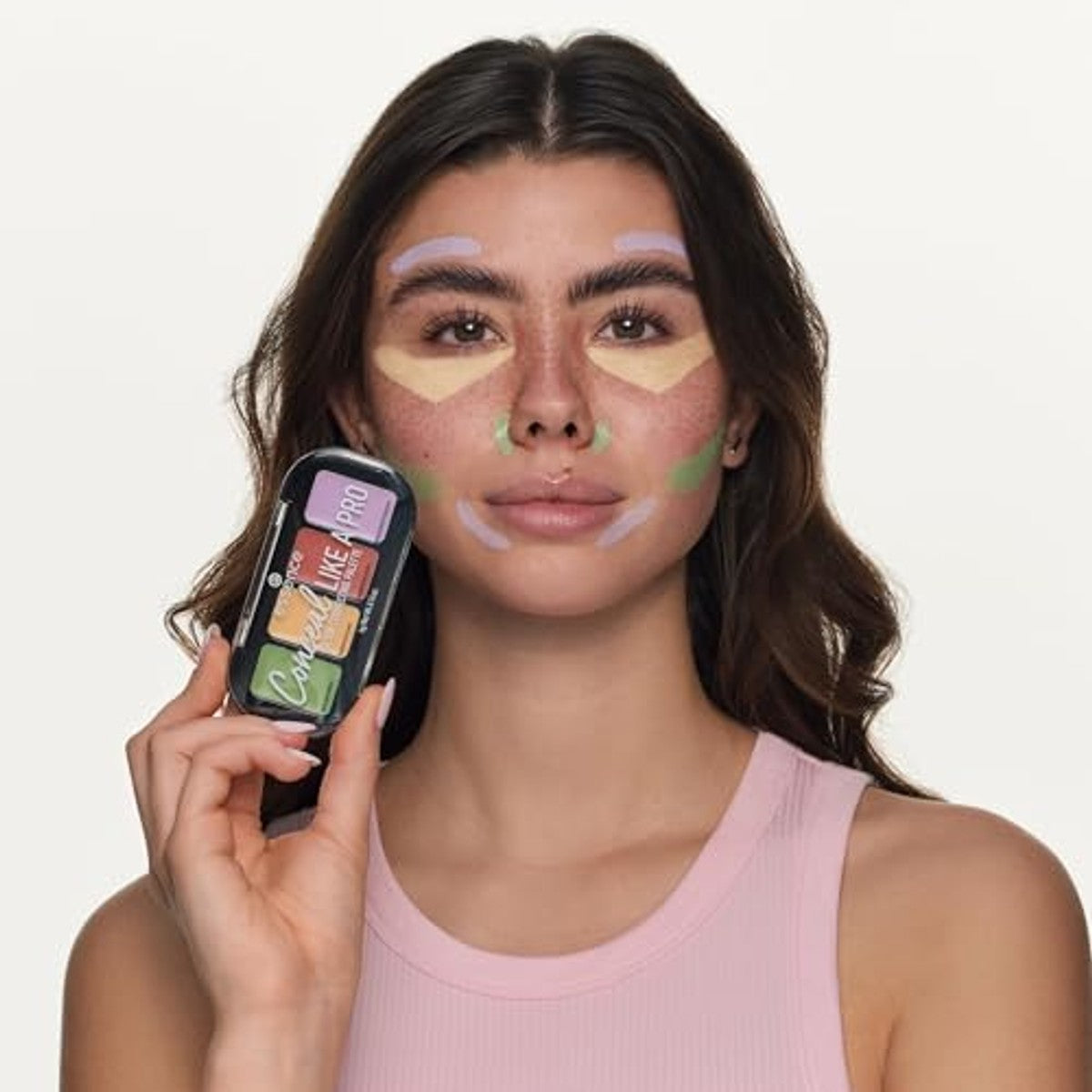 essence CONCEAL like a PRO Colour Correcting Palet, concealer, meerkleurig, anti-puistjes, dekkend, oplichtend, kleurcorrigerend, veganistisch, zonder parfum, zonder alcohol, zonder parabenen, per | Stralende afwerking, vlekkenvrij – Essence Cosmetics