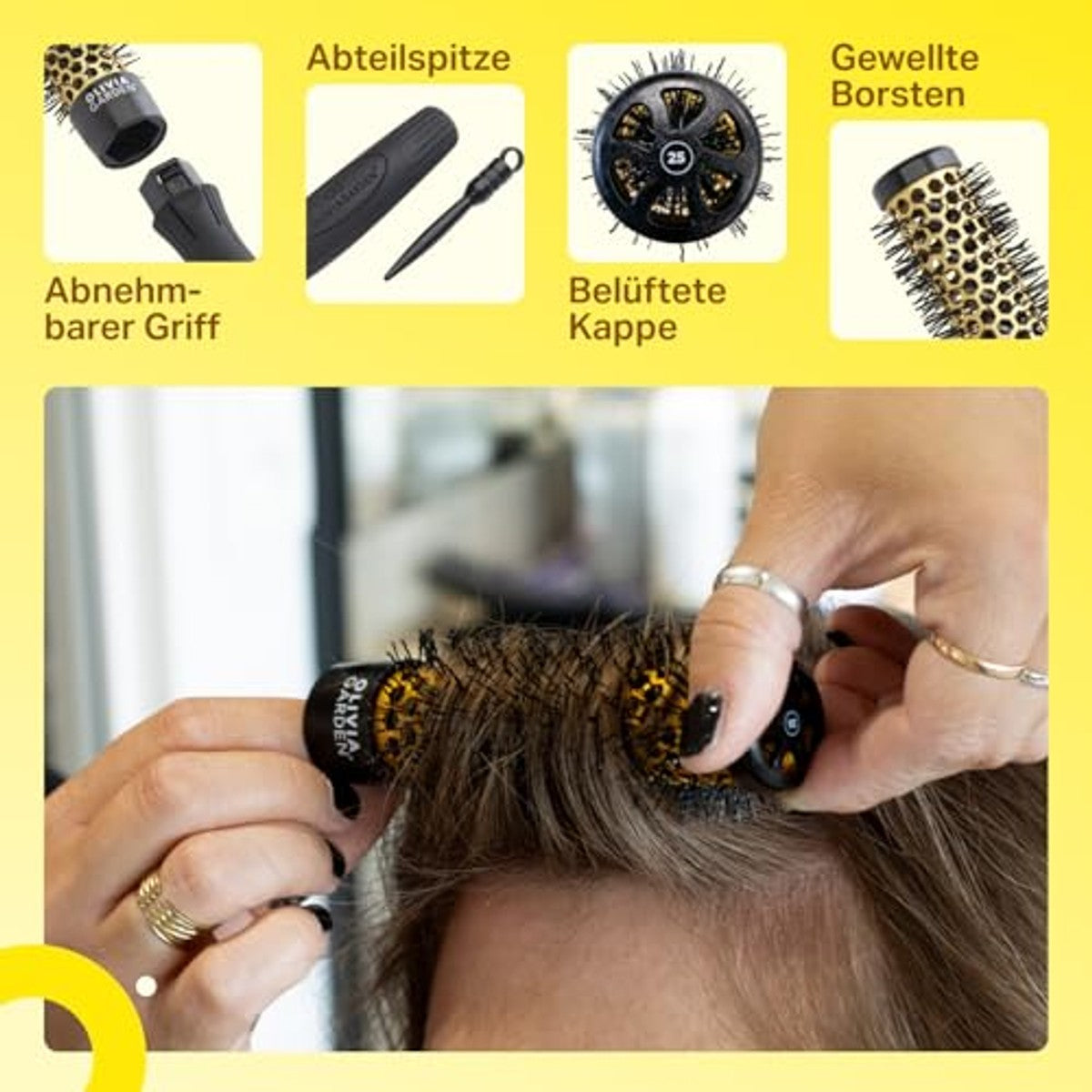 Olivia Garden MultiBrush Curlers Kit 25 mm ronde borstel 4 opzetstukken