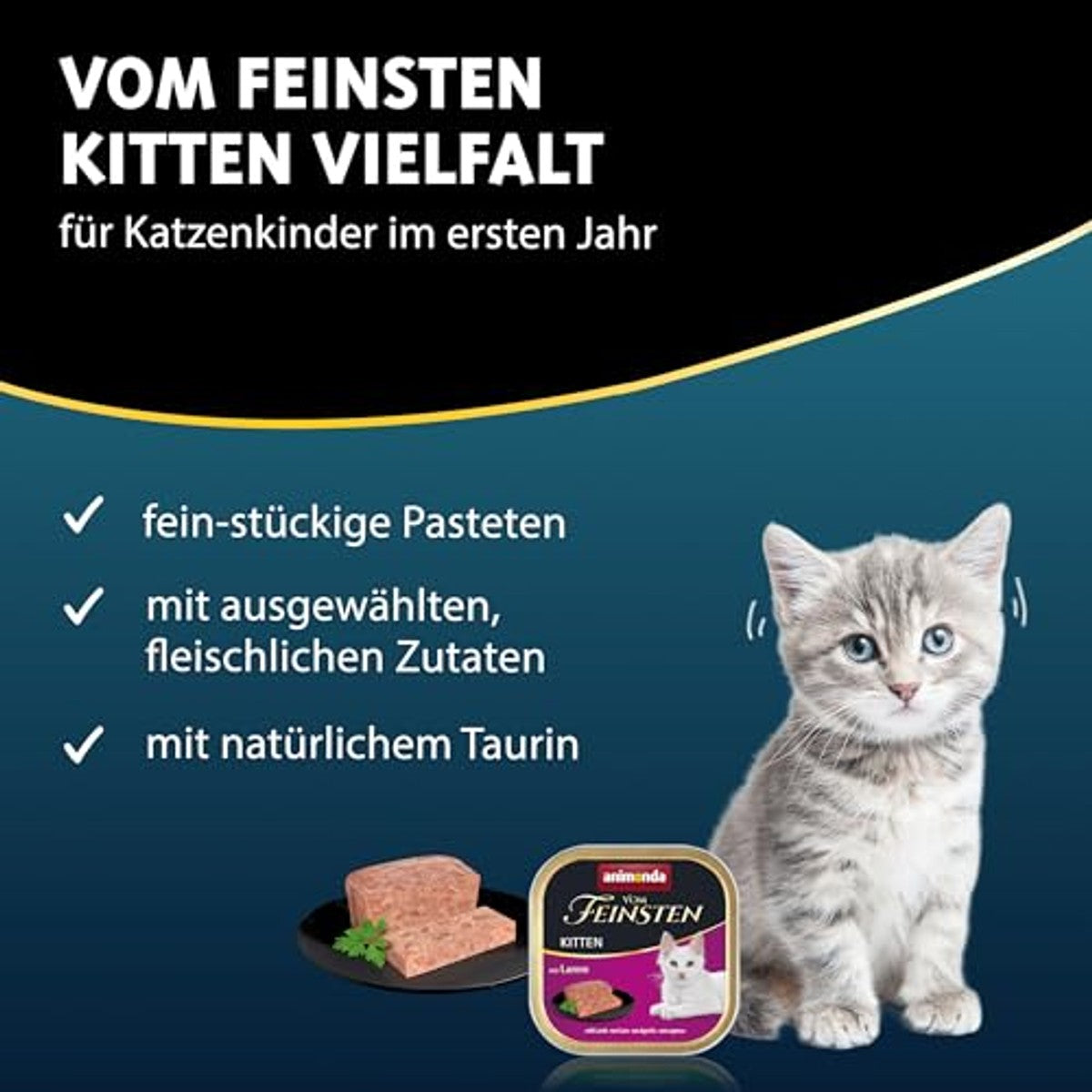 animonda Vom Feinsten Kitten natvoer kattenvoer diversiteit 32 x 100 g - 3-pack