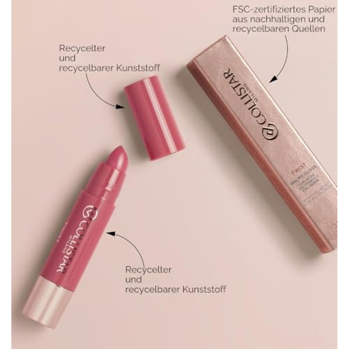 Collistar Twist Balmy Gloss Vochtinbrengende Lipgloss nr. 212 Marshmallow 2,8 g