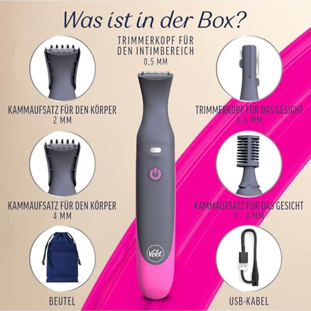 Veet Expert Intimate Trimmer voor gezicht en intieme zones – Veet