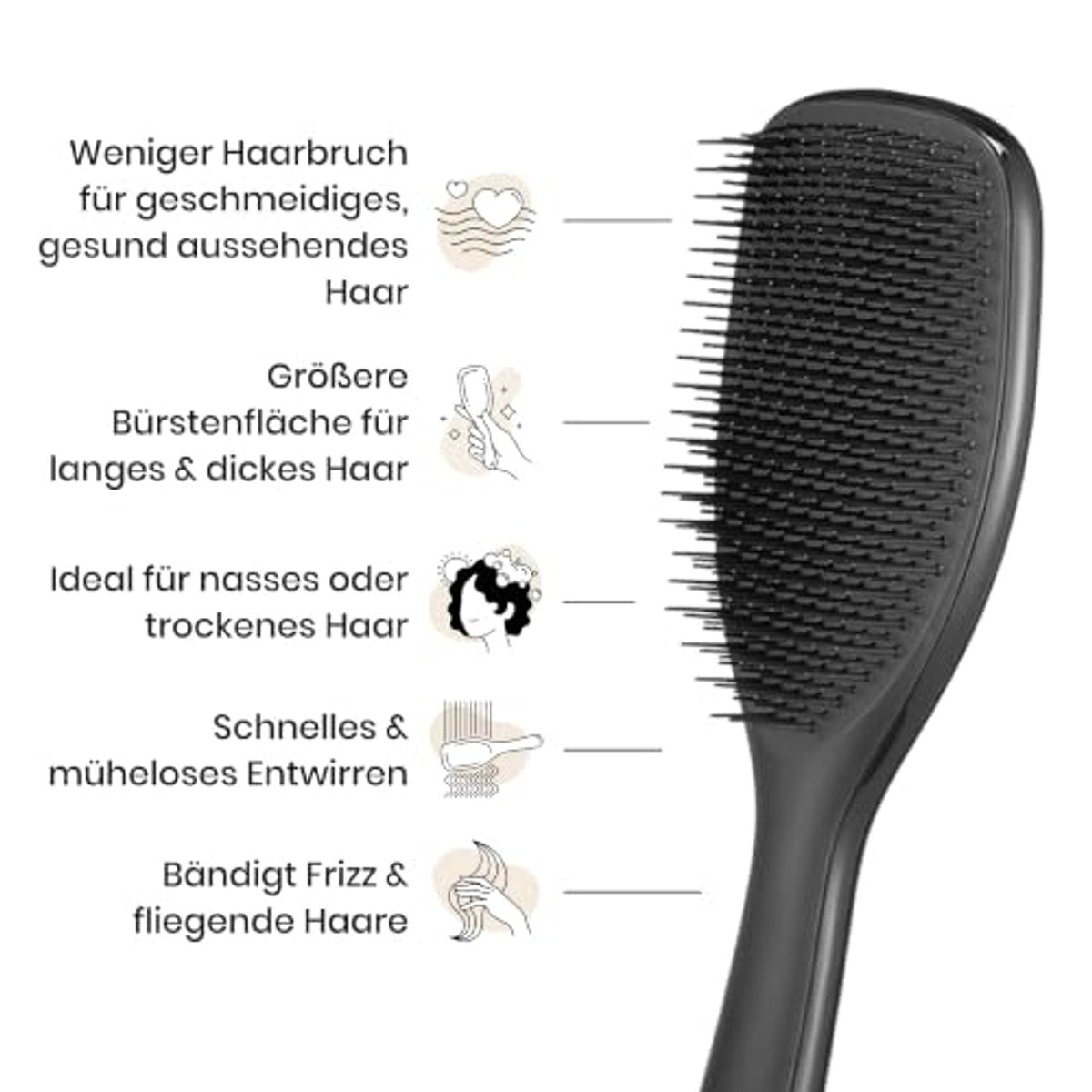 Tangle Teezer Grote Ultimate Detangler Haarborstel Zwart - 3-pack