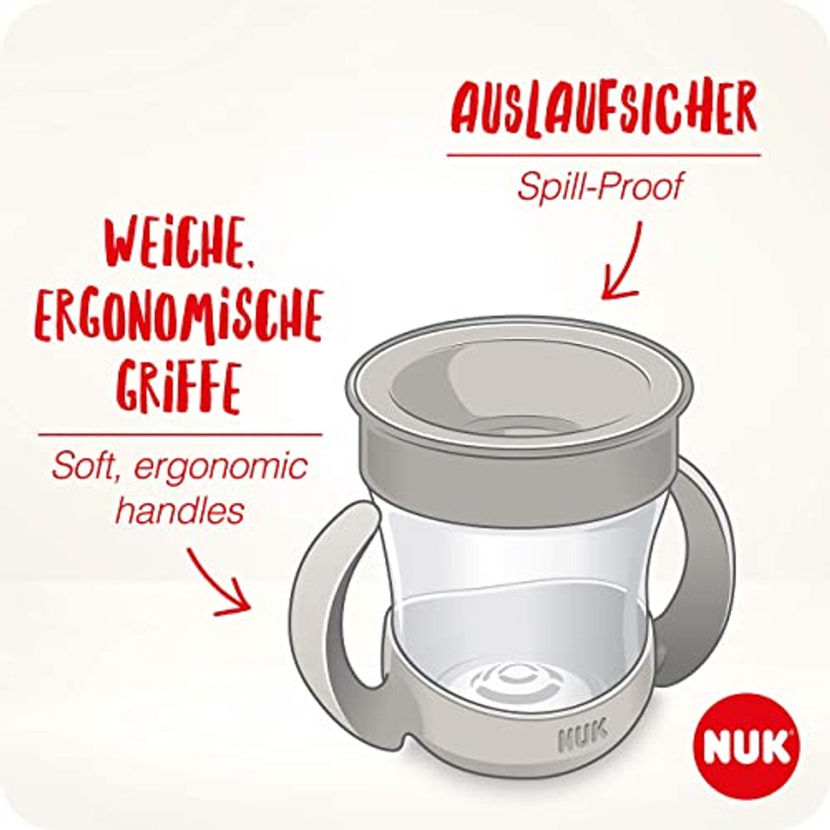 NUK Magic Cup & Mini Magic Cup duo-set 160 ml en 230 ml rood – NUK