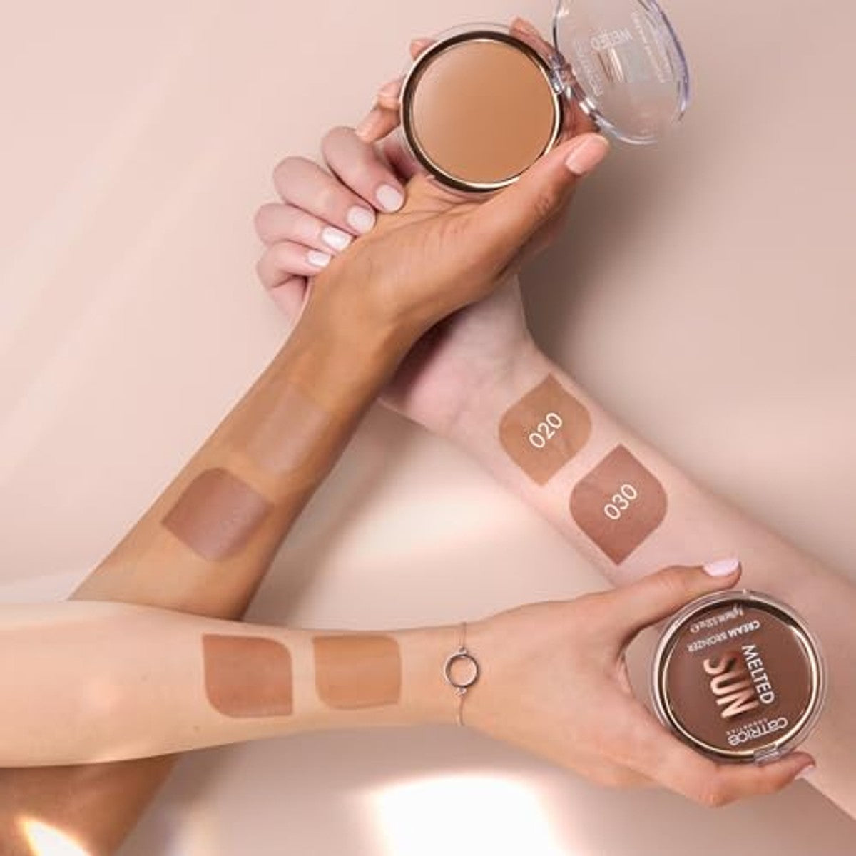 Catrice Melted Sun Cream Bronzer, nr. 020, bruin, definiërend, direct resultaat, natuurlijk, mat, veganistisch, olievrij, zonder parfum, zonder alcohol, per stuk verpakt (9 g) – Catrice Cosmetics