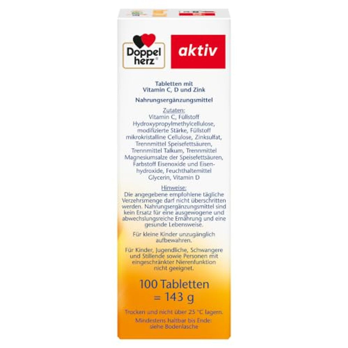 Doppelherz Vitamine C 1000 + D3 + Zink 100 tabletten - 6-pack