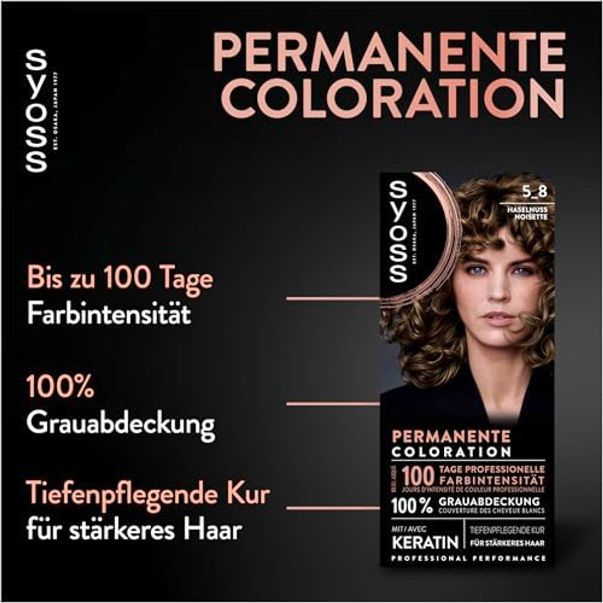 Syoss Coloration 5_8 hazelnoot 6 x 115 ml - Voordeelverpakking