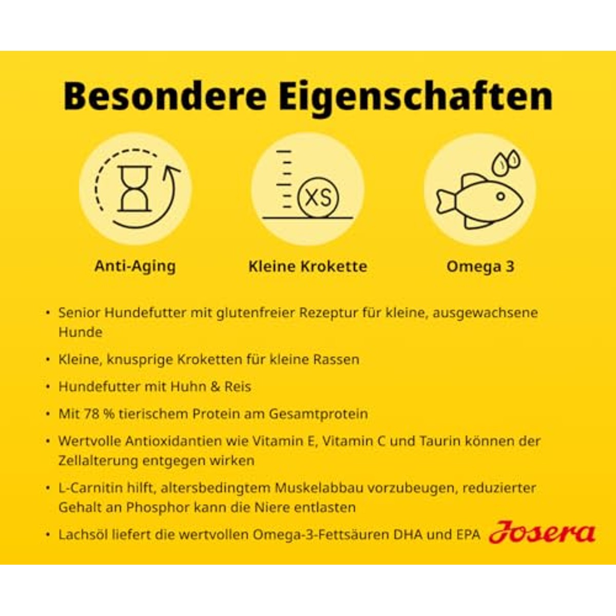 Josera Mini Senior Droogvoer Hond Kip & Rijst 3 kg - 3-pack
