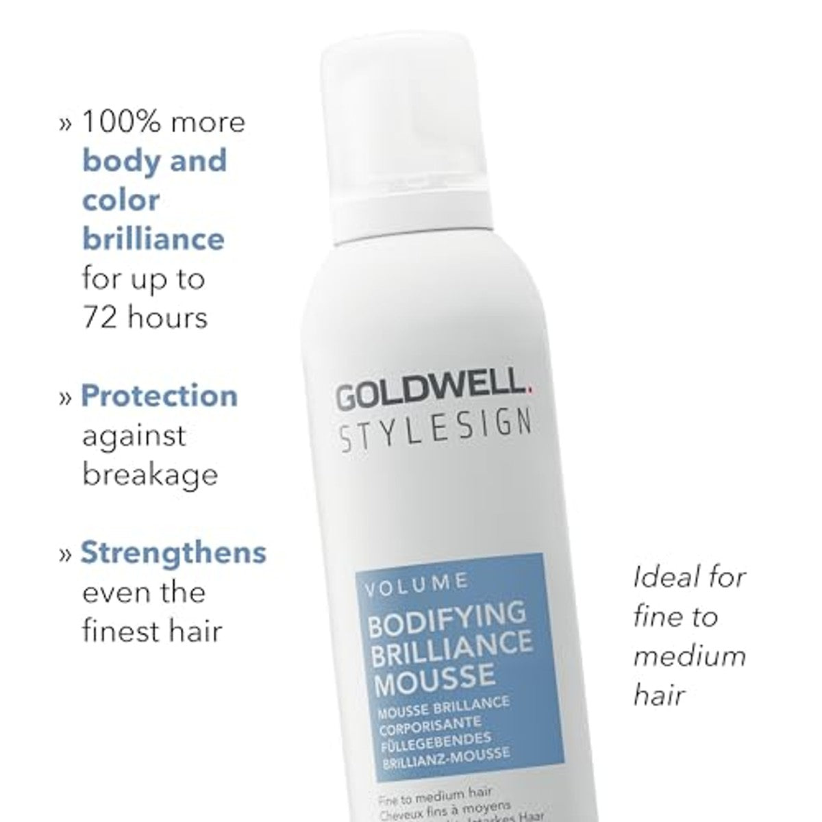 Goldwell STYLESIGN VOLUME Vulling BRILLANT MOUSSE ideaal voor fijn tot middelsterk haar, 300 ml