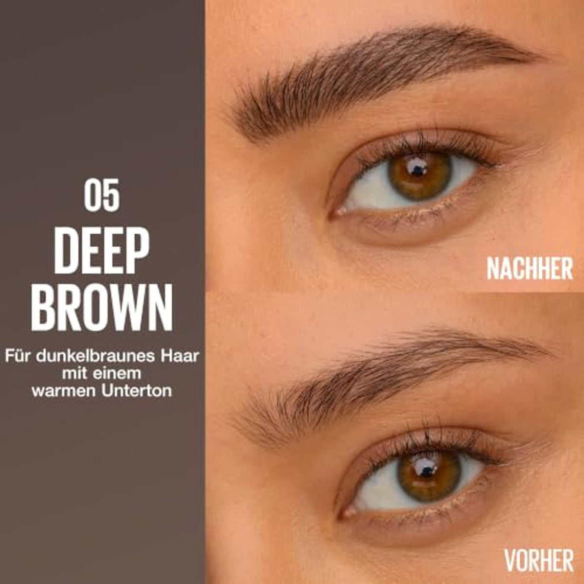Maybelline New York Brow Inserts 2-in-1 wenkbrauwstift voor volle en gedefinieerde wenkbrauwen, 3-voudige micropunt en vezelgel met tot 36 uur grip, waterdicht en veegvast, Deep Brown 5, 1 stuk – MAYBELLINE
