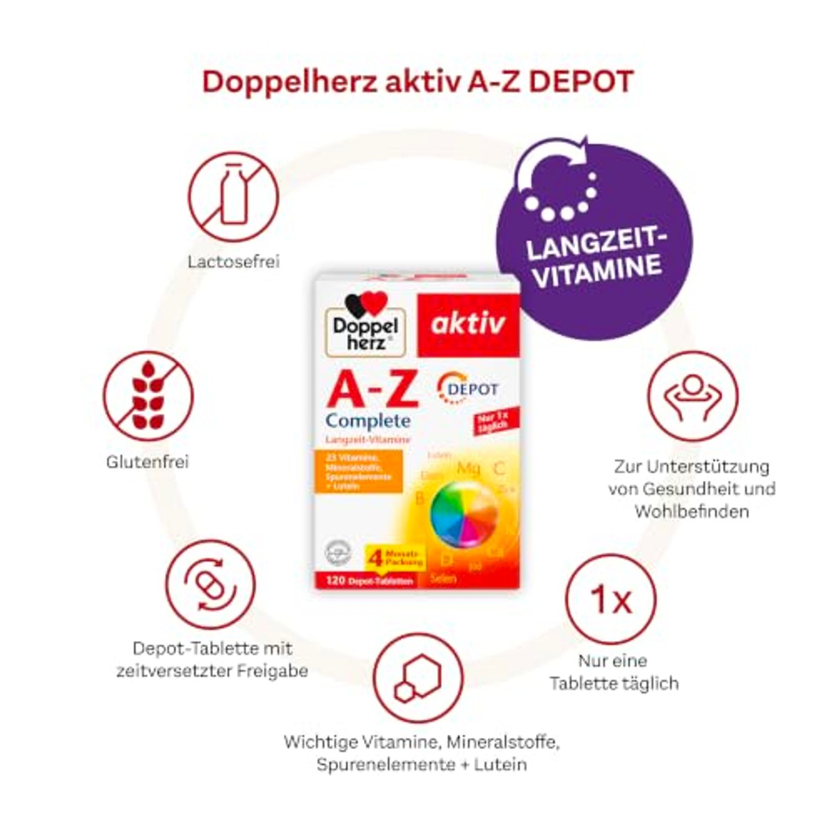 Doppelherz A-Z Depot Multivitaminen 120 Tabletten - 6-pack