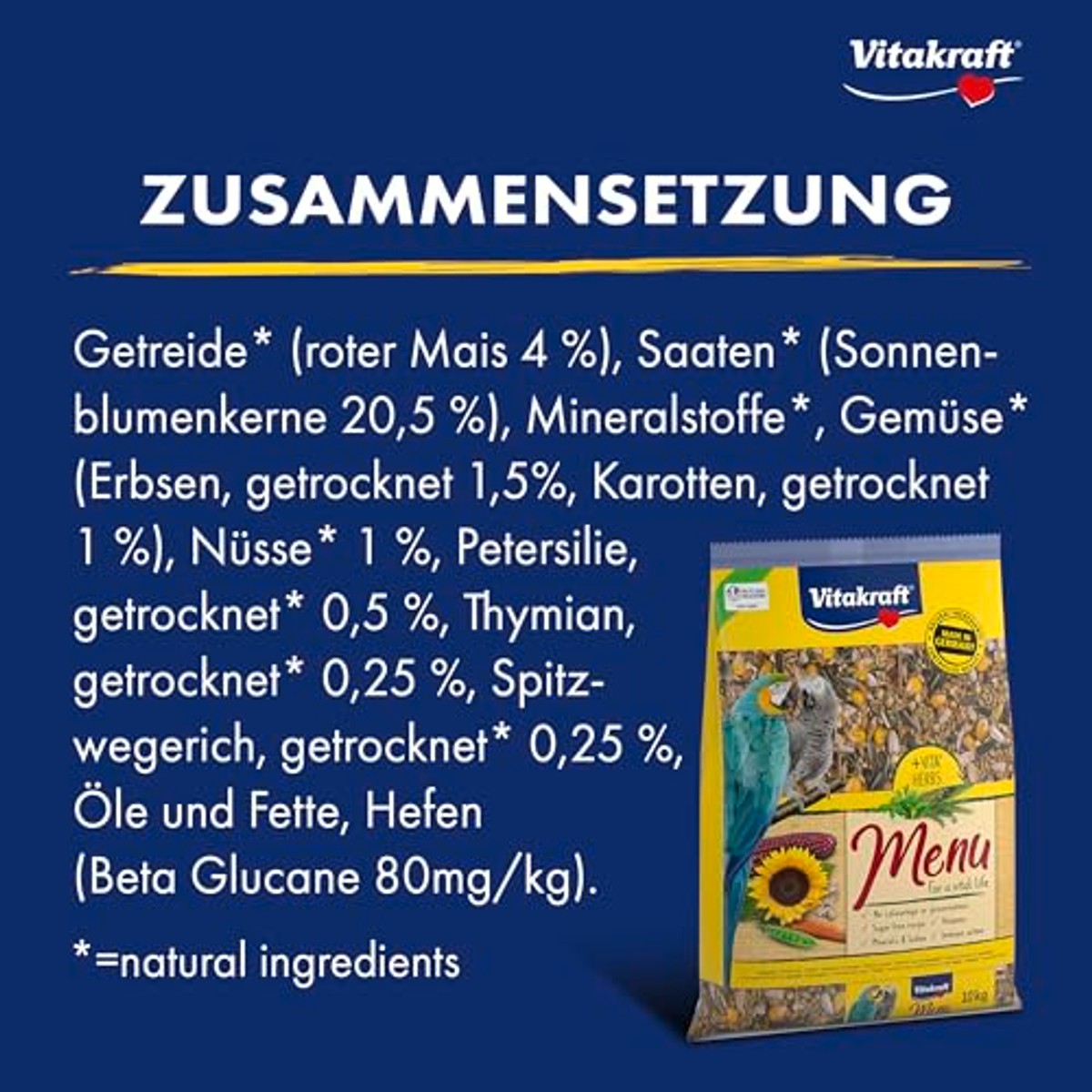 Vitakraft Menu vogelvoer papegaaien 1 x 10 kg – foto 6