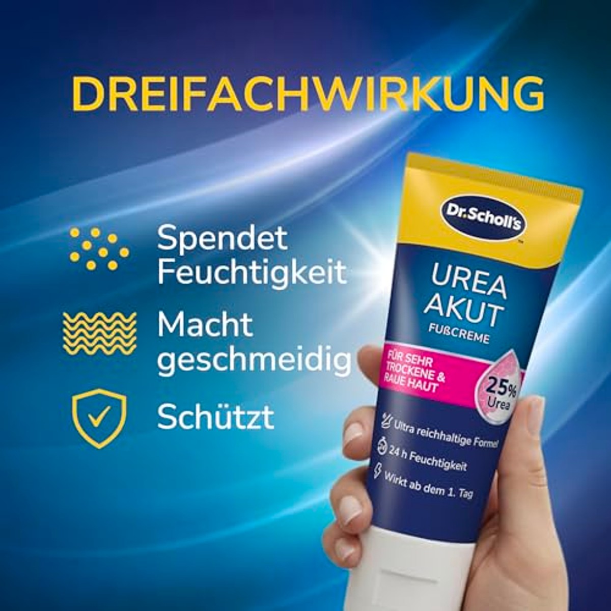 Dr. Scholl's 25% ureum acute voetcrème 3 x 60 ml - Voordeelverpakking