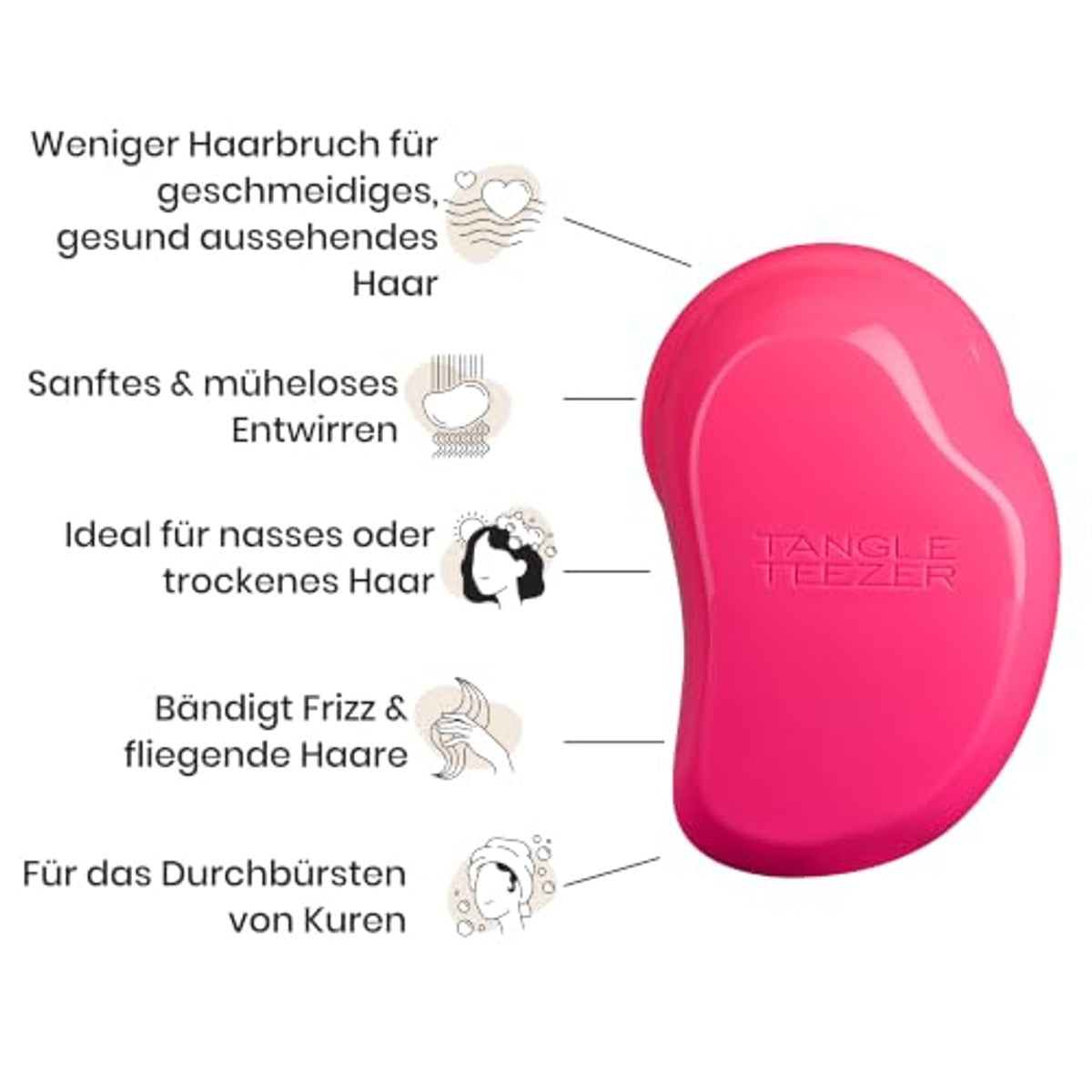 Tangle Teezer Haarborstel Roze - 3-pack