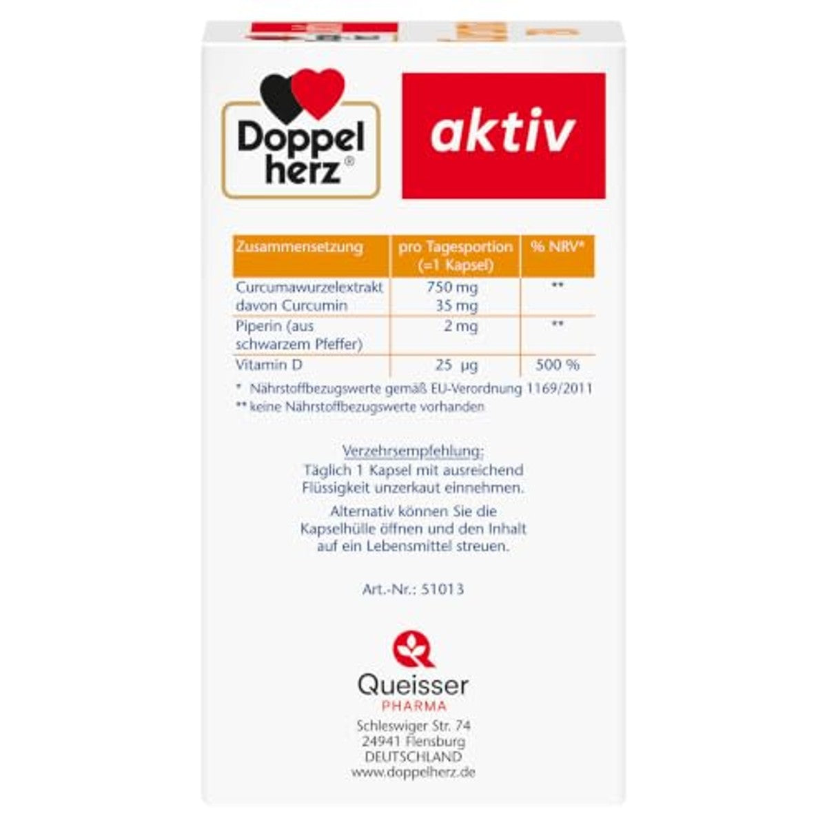 Doppelherz Curcuma 750 met Vitamine D3 60 Capsules - 3-pack