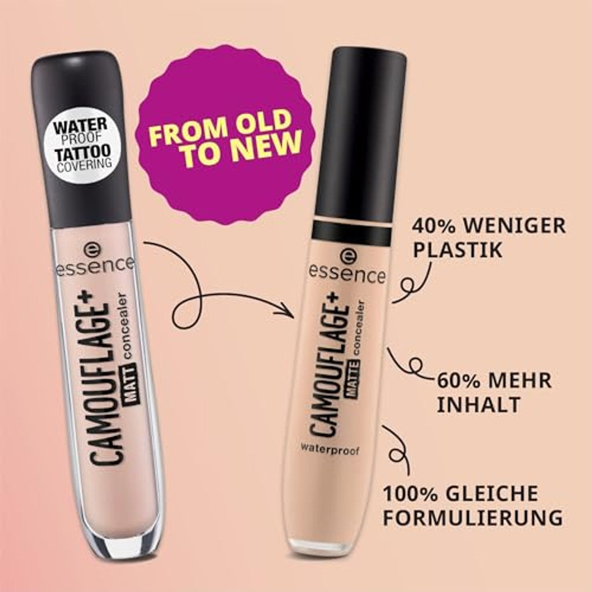 essence Camouflage + Matte concealer nr. 100 nude 8 ml - 3-pack