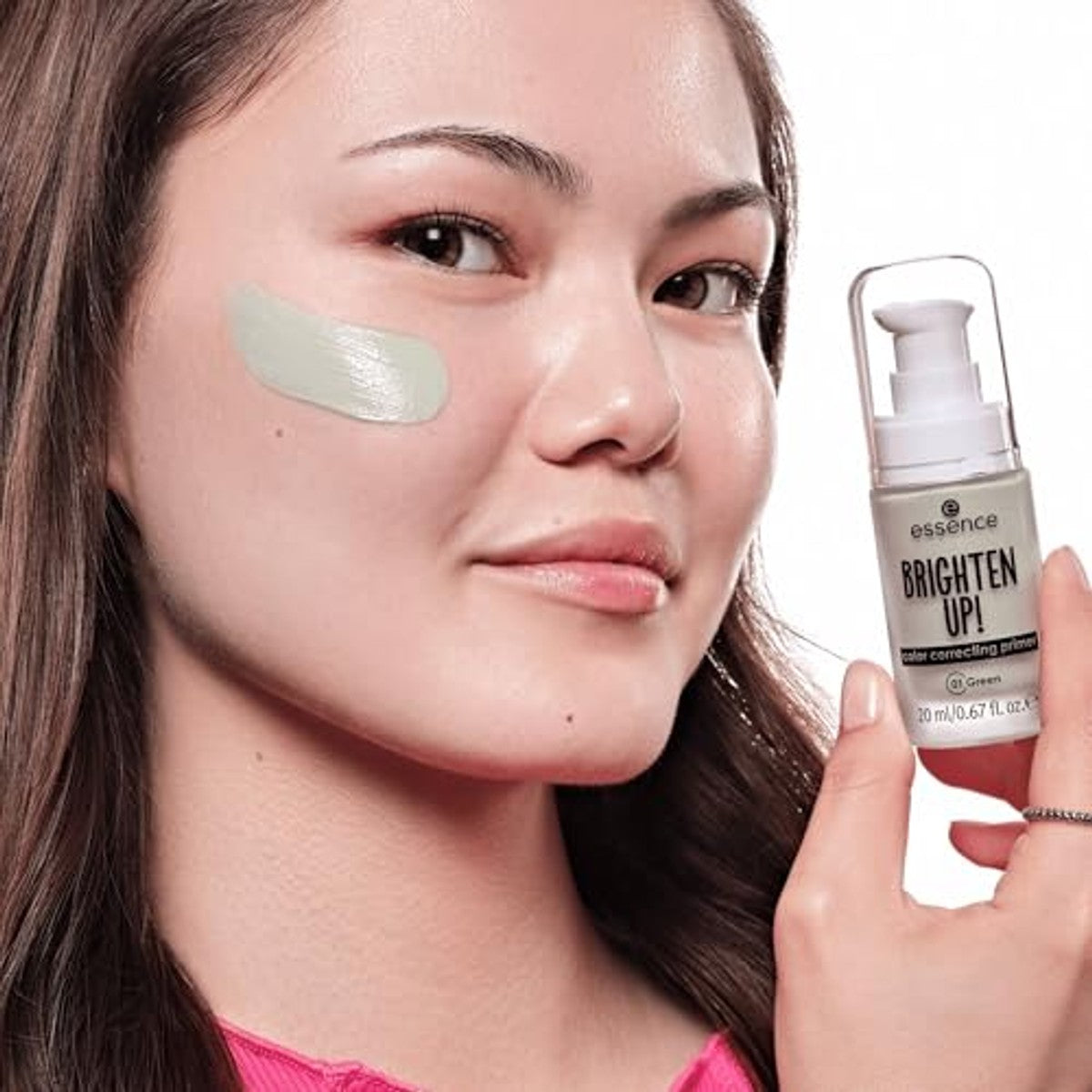 essence BRIGHTEN UP! Color Correcting Primer, nr. 01, groen, hydraterend, primer, verfrissend, veganistisch, zonder parabenen, zonder microplastic deeltjes, vrij van nanodeeltjes, per stuk verpakt (20 | Primer, oplichtend – Essence Cosmetics