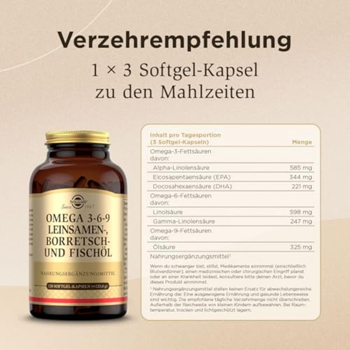 Solgar Omega 3-6-9 Softgelcapsules 120 stuks - 40 Dagen Voorraad - 3-pack