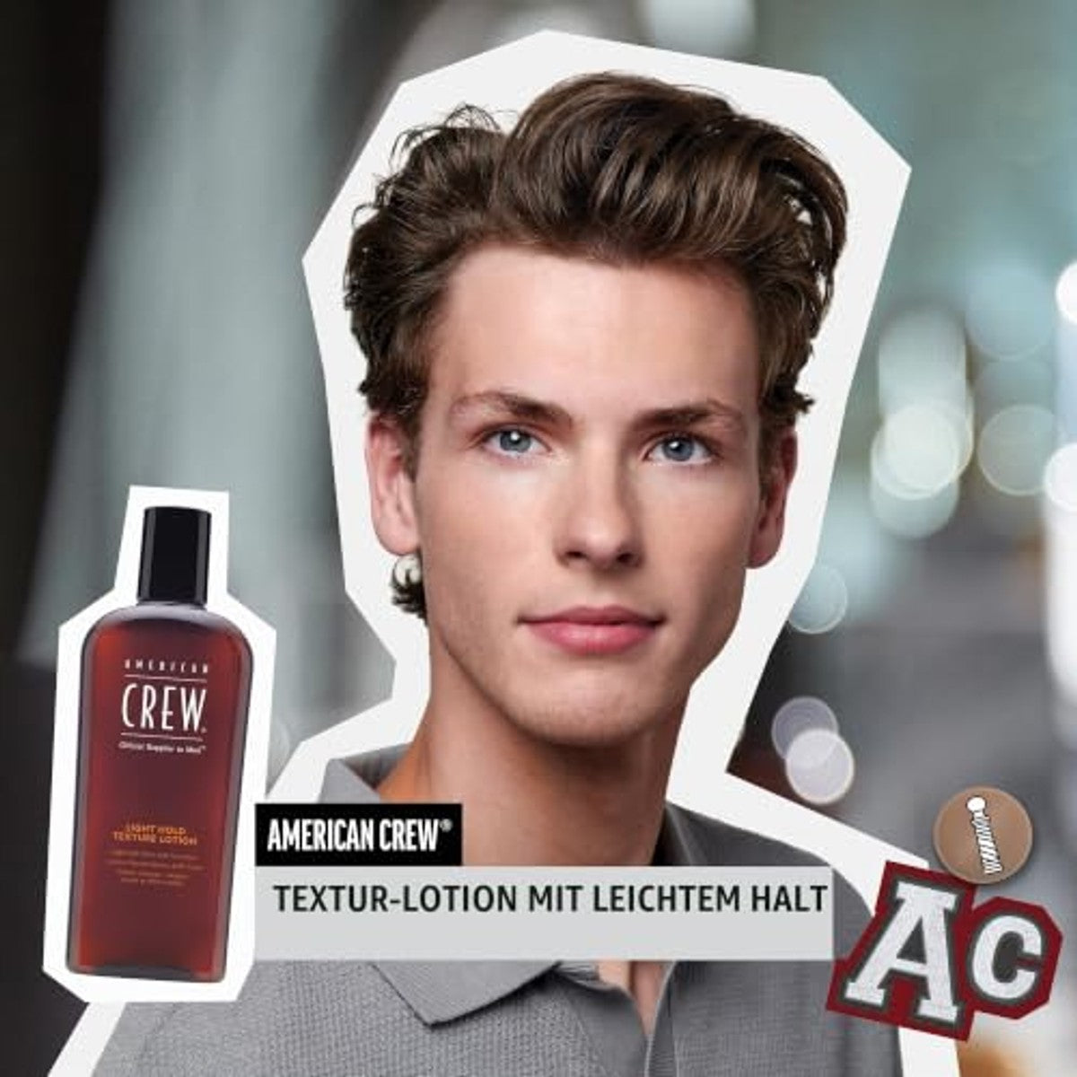 American Crew Light Hold Texture Lotion voor Mannen 250 ml - 3-pack