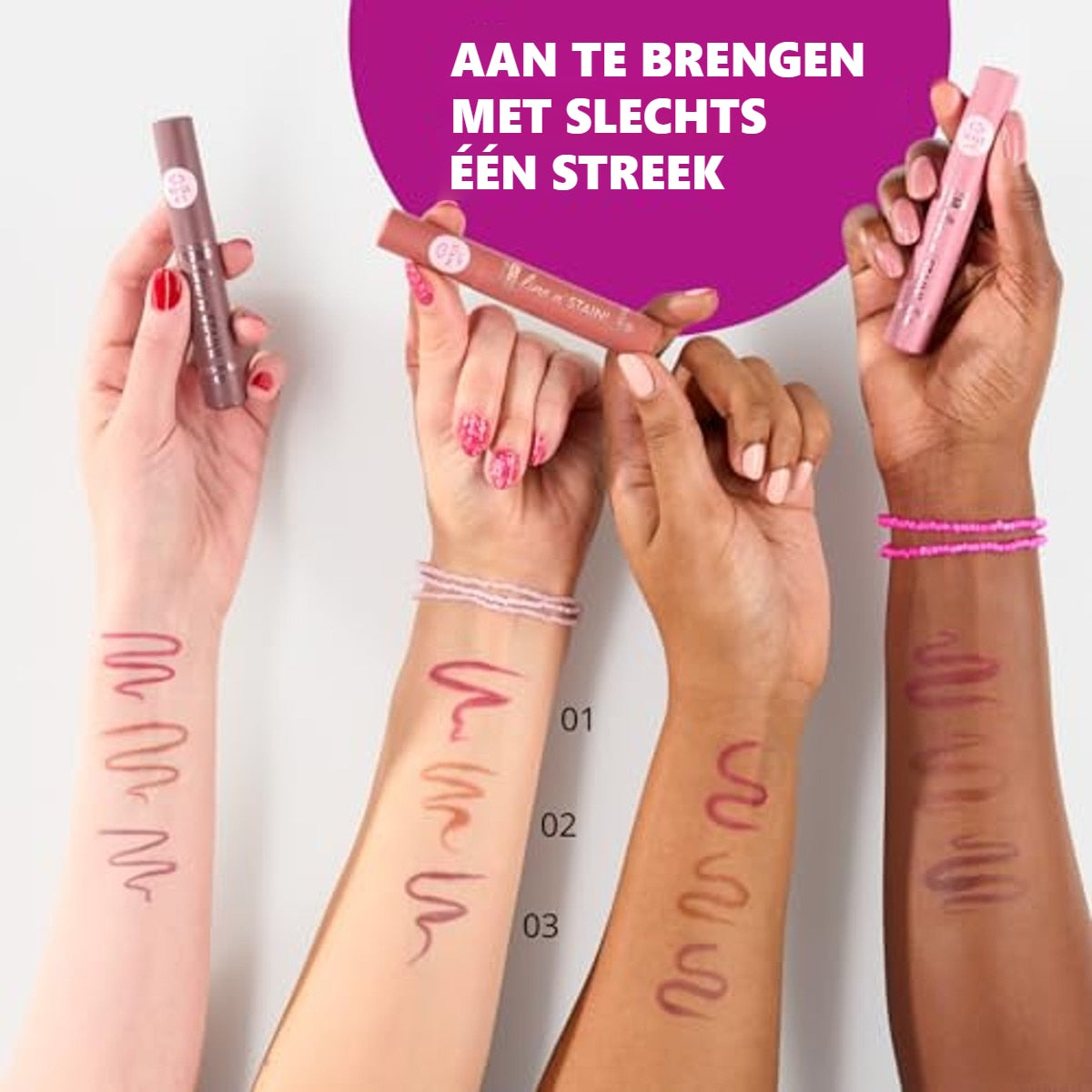 essence line n' Stain Tattoo Lip Liner 03 Make A Mauve 2,5 ml - 3-pack – foto 6