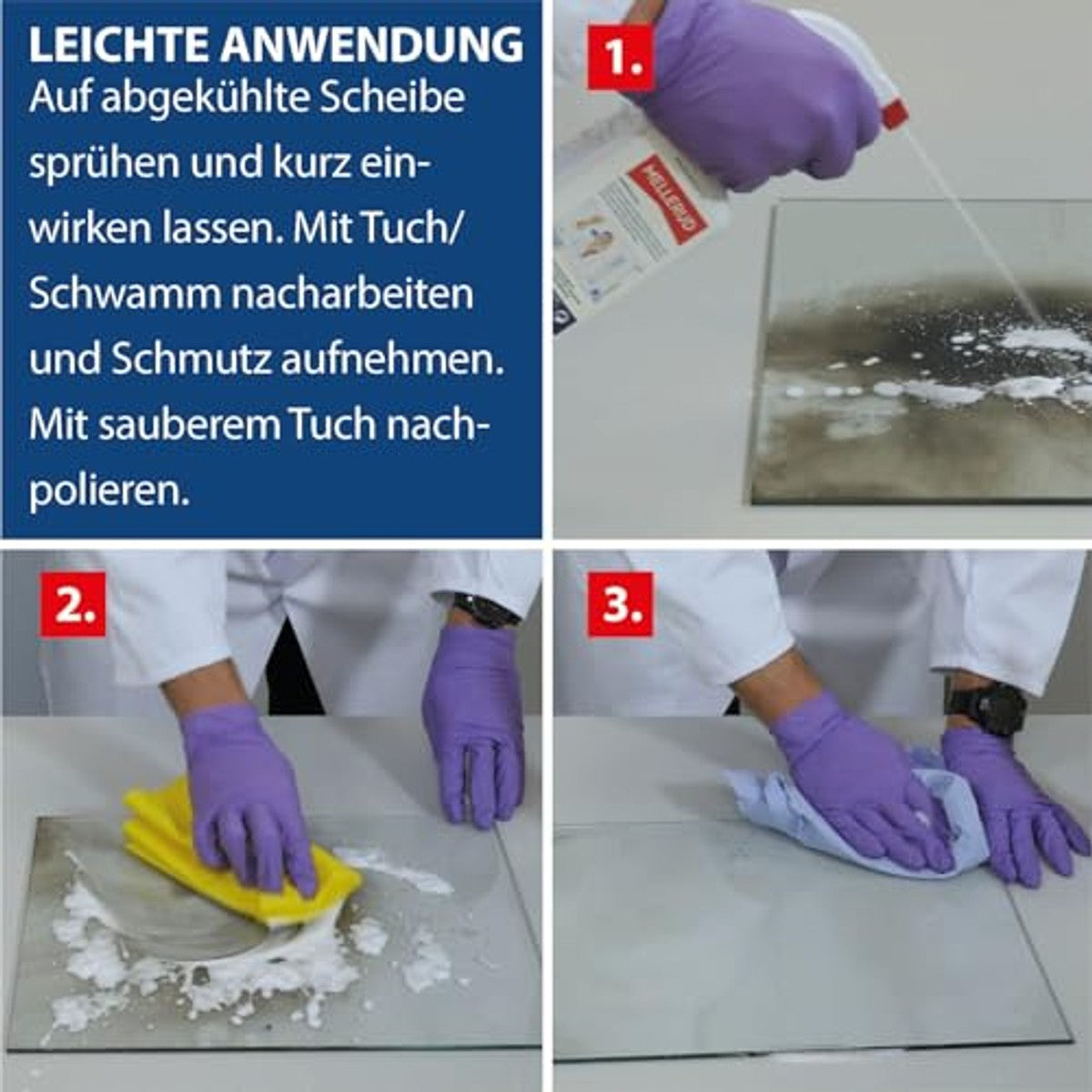 Mellerud Haard- en ovenglas-reiniger 3 x 0,5 liter - Voordeelverpakking