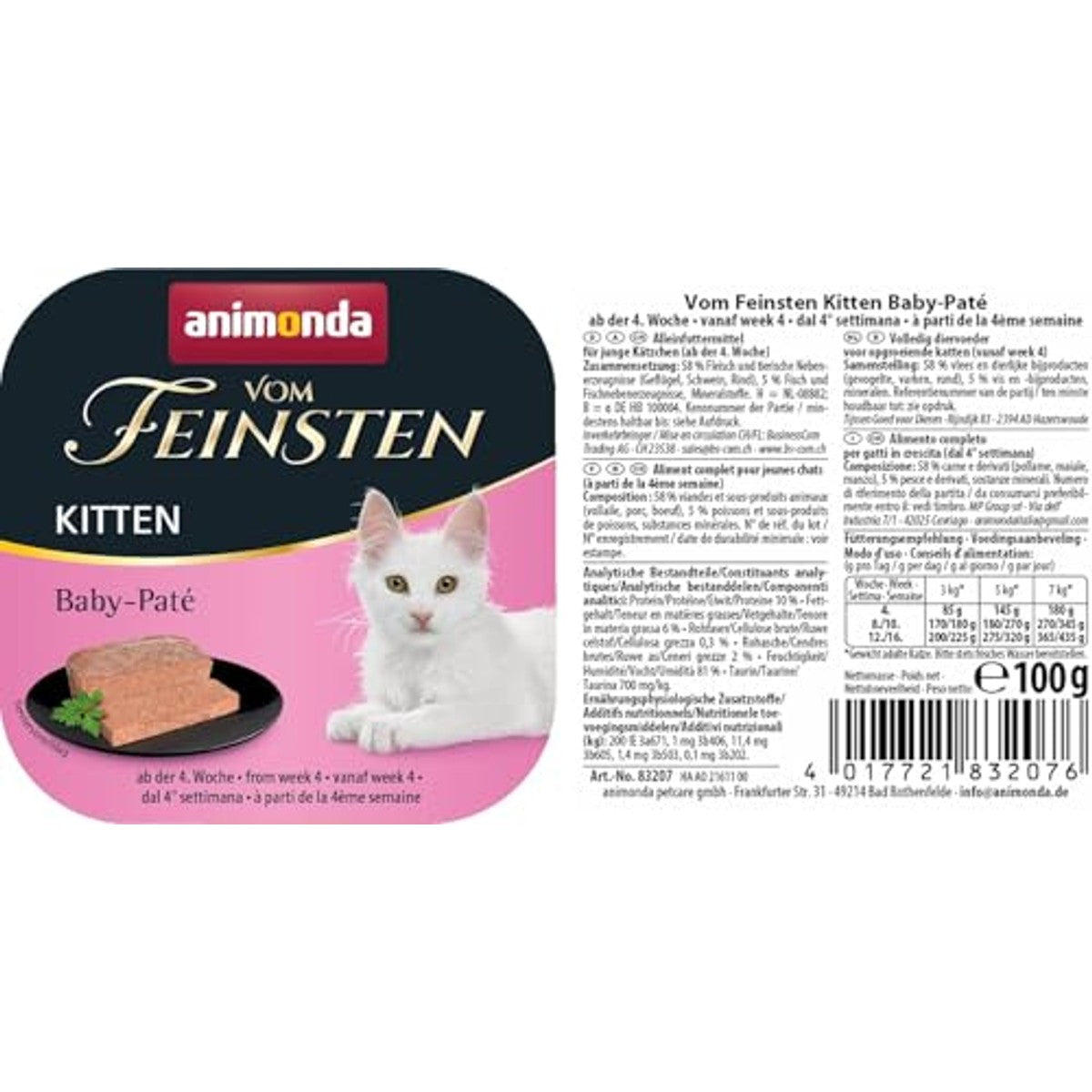 Animonda Vom Feinsten, kattenvoer voor kittens, Baby-paté – animonda Vom Feinsten