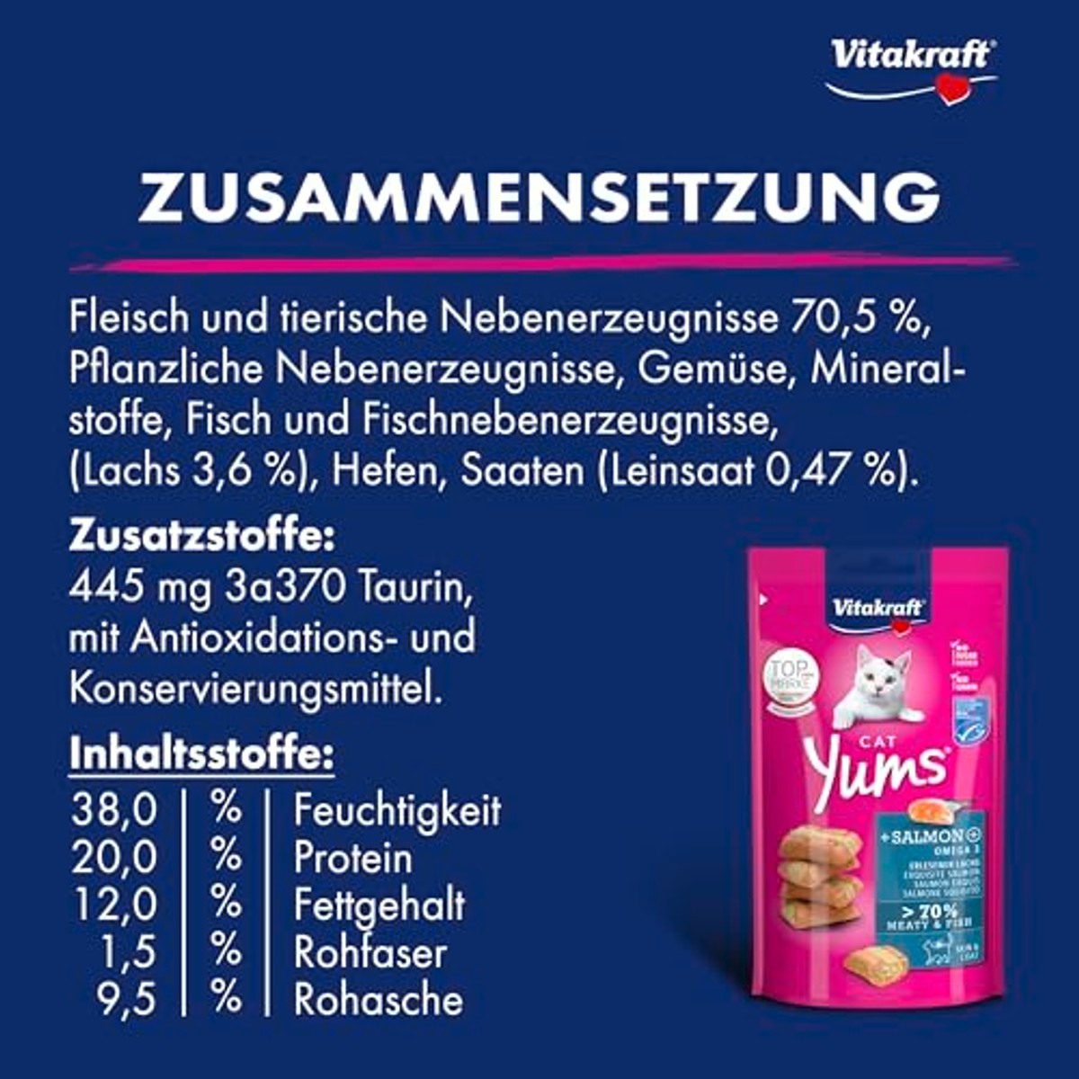 Vitakraft Cat Yums kattensnack zalm 9 x 40 g - 3-pack