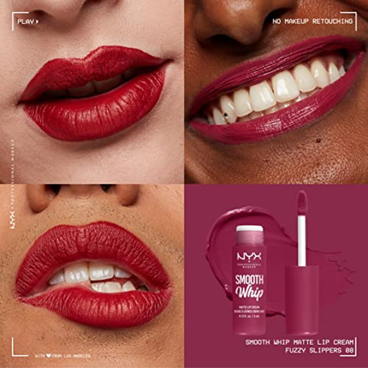 NYX PROFESSIONAL MAKEUP Smooth Whip Matte Lip Cream 4ml Fuzzy Slippers - 6 stuks
