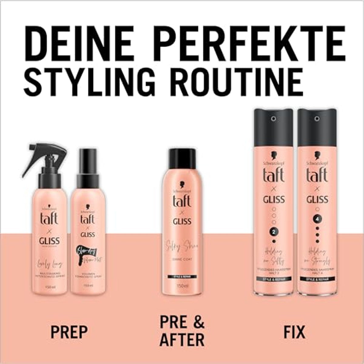 TAFT x Gliss Silky Shine Shine Coat 6 x 150 ml - Voordeelverpakking