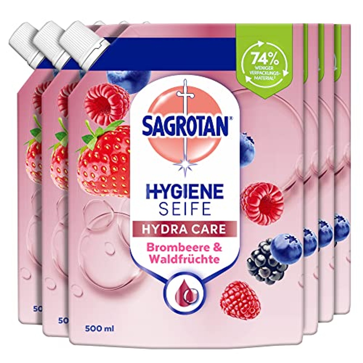 Sagrotan navulling handzeep aloë vera en bramen 12 x 500 ml - 3-pack