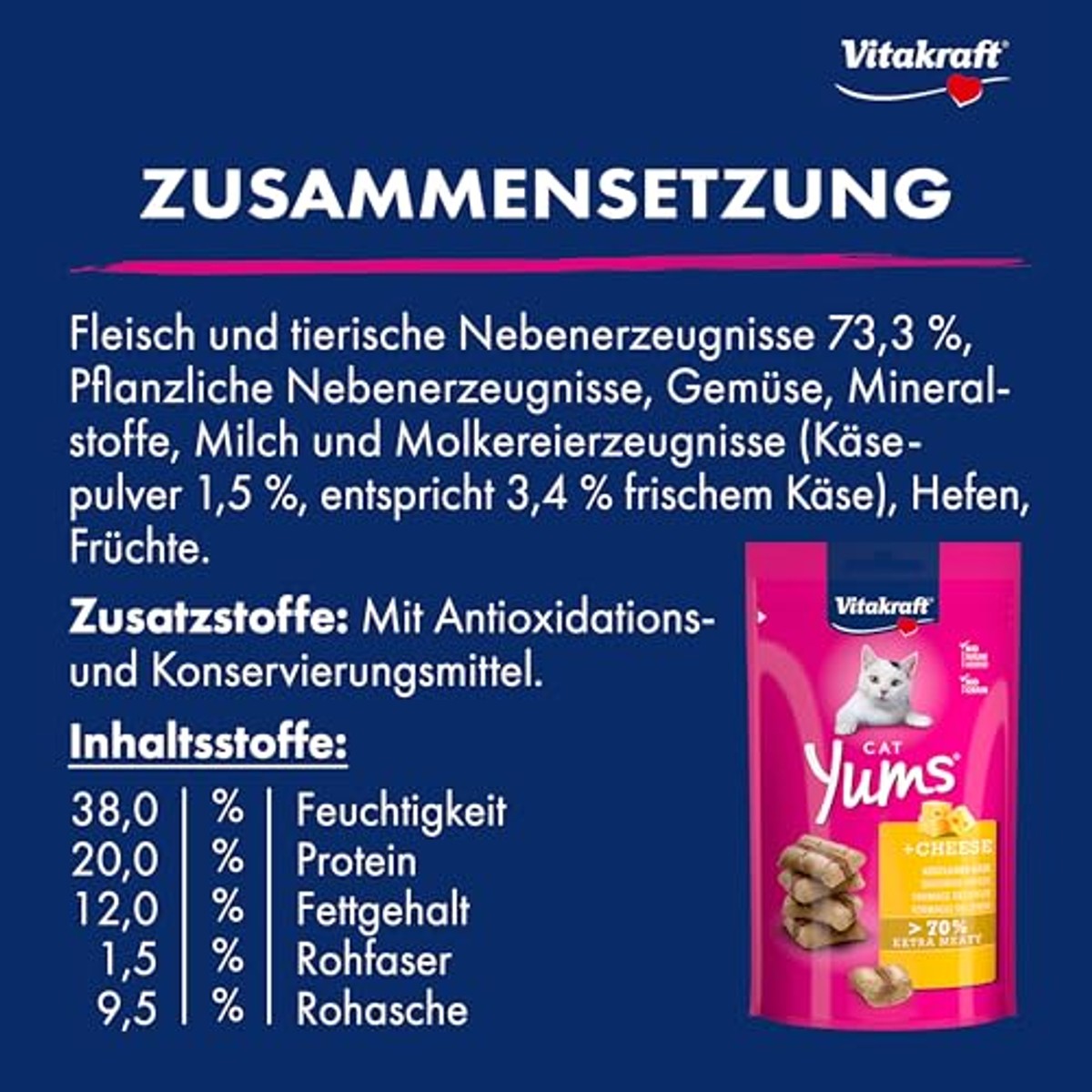 Vitakraft Cat Yums kattensnack kaas 40 g - 3-pack – foto 6