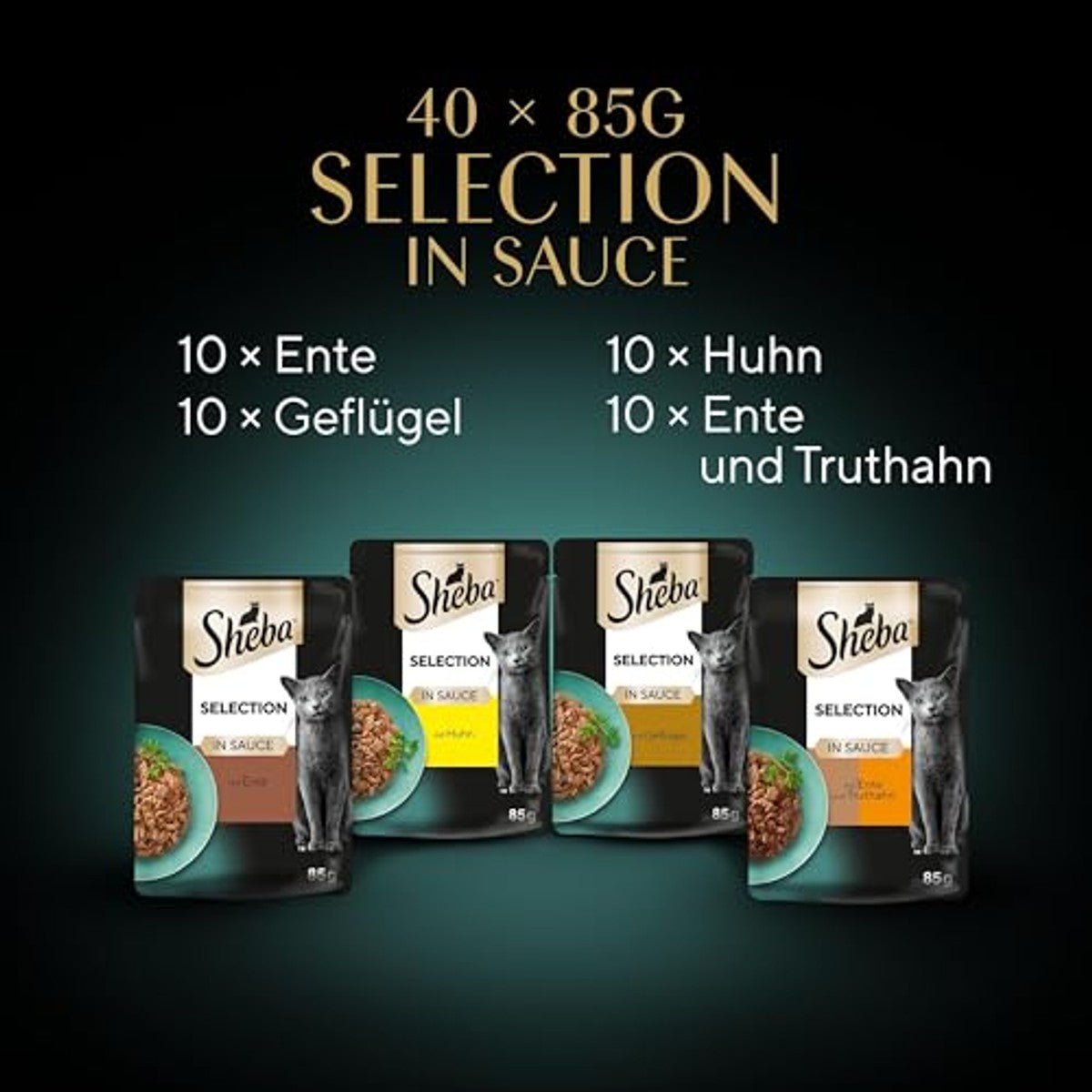 Sheba Selection natvoer kattenvoer gevogelte variatie 40 x 85 g - 3-pack