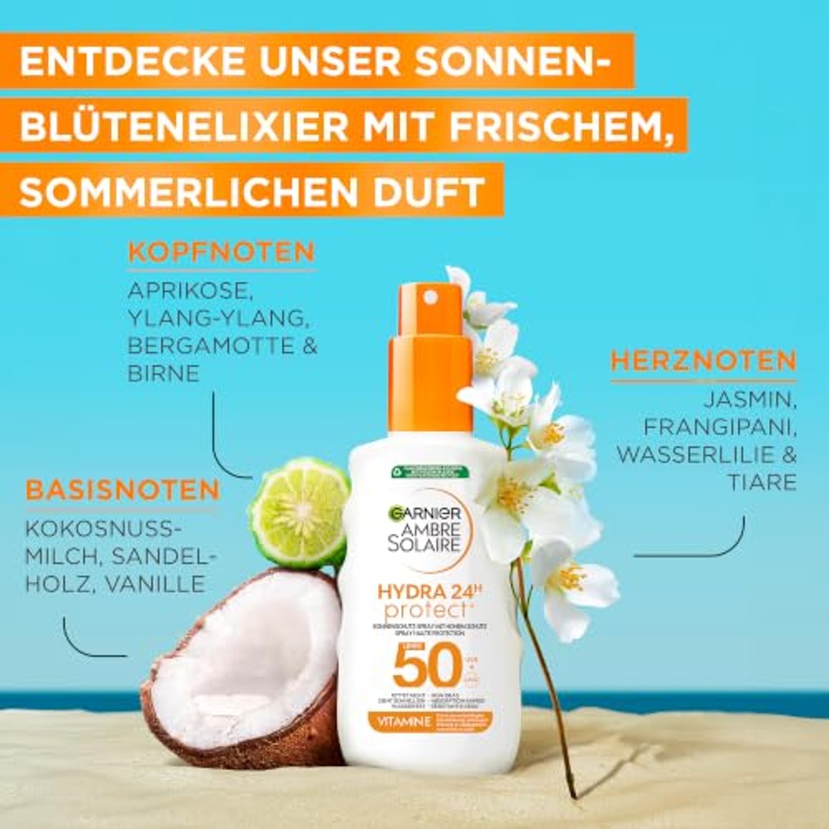 Garnier Ambre Solaire Hydra Protect+ 24h SPF 50, 150 ml – Garnier
