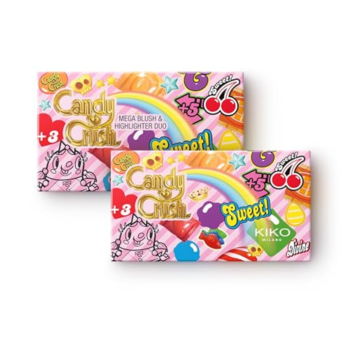 KIKO Milano Candy Crush Mega Blush & Highlighter Duo 01, gezichtspalet met rouge en highlighter – Kiko Milano