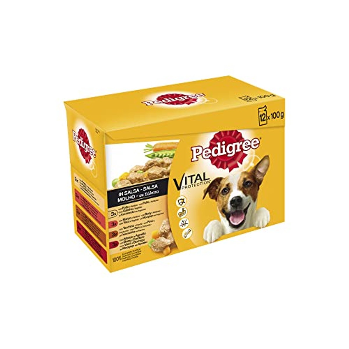 Pedigree hondenvoer gemengde smaken in saus 4 x 12 x 100 g - 3-pack