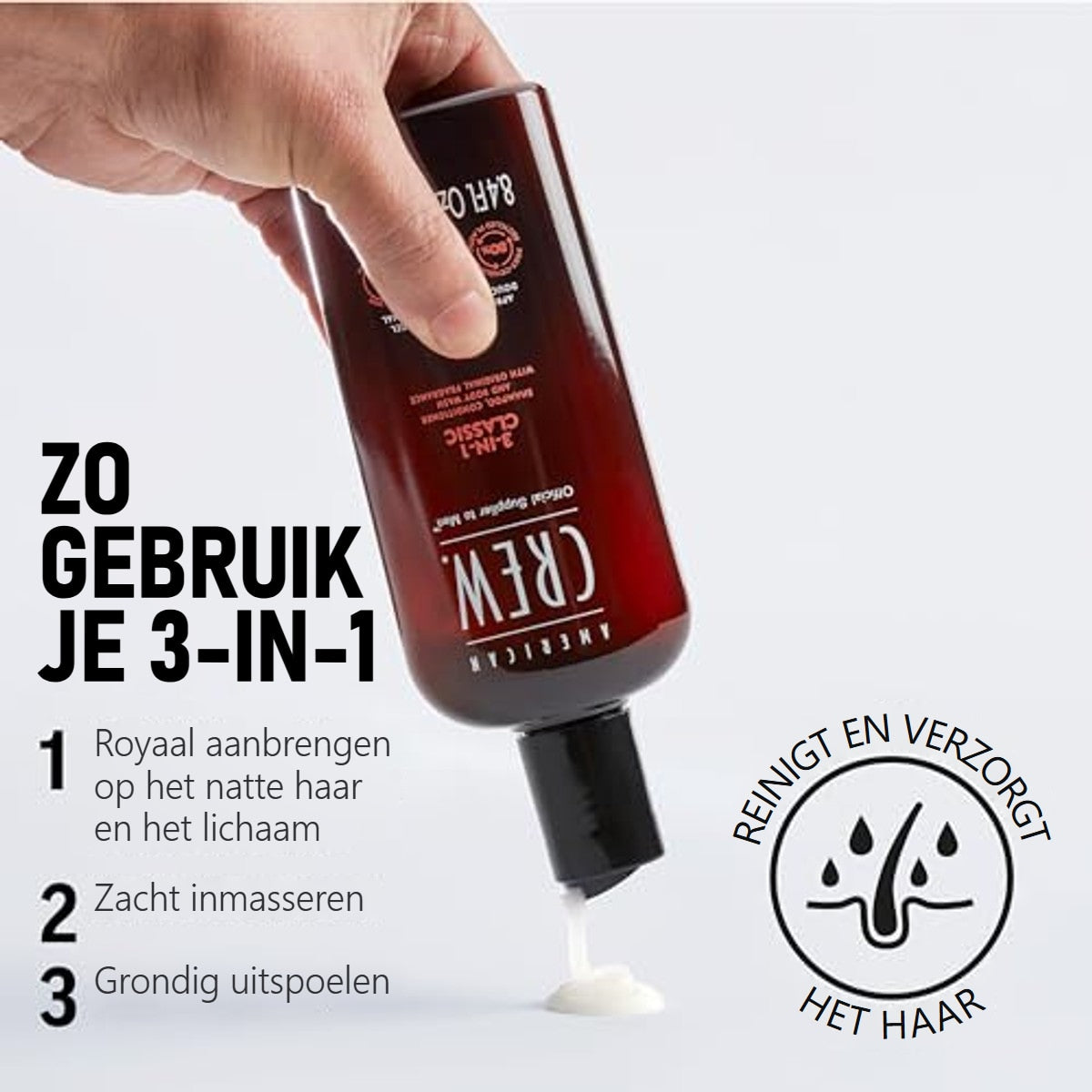 American Crew 3-in-1 Classic Shampoo, Conditioner & Body Wash 100 ml - 3-pack – foto 6