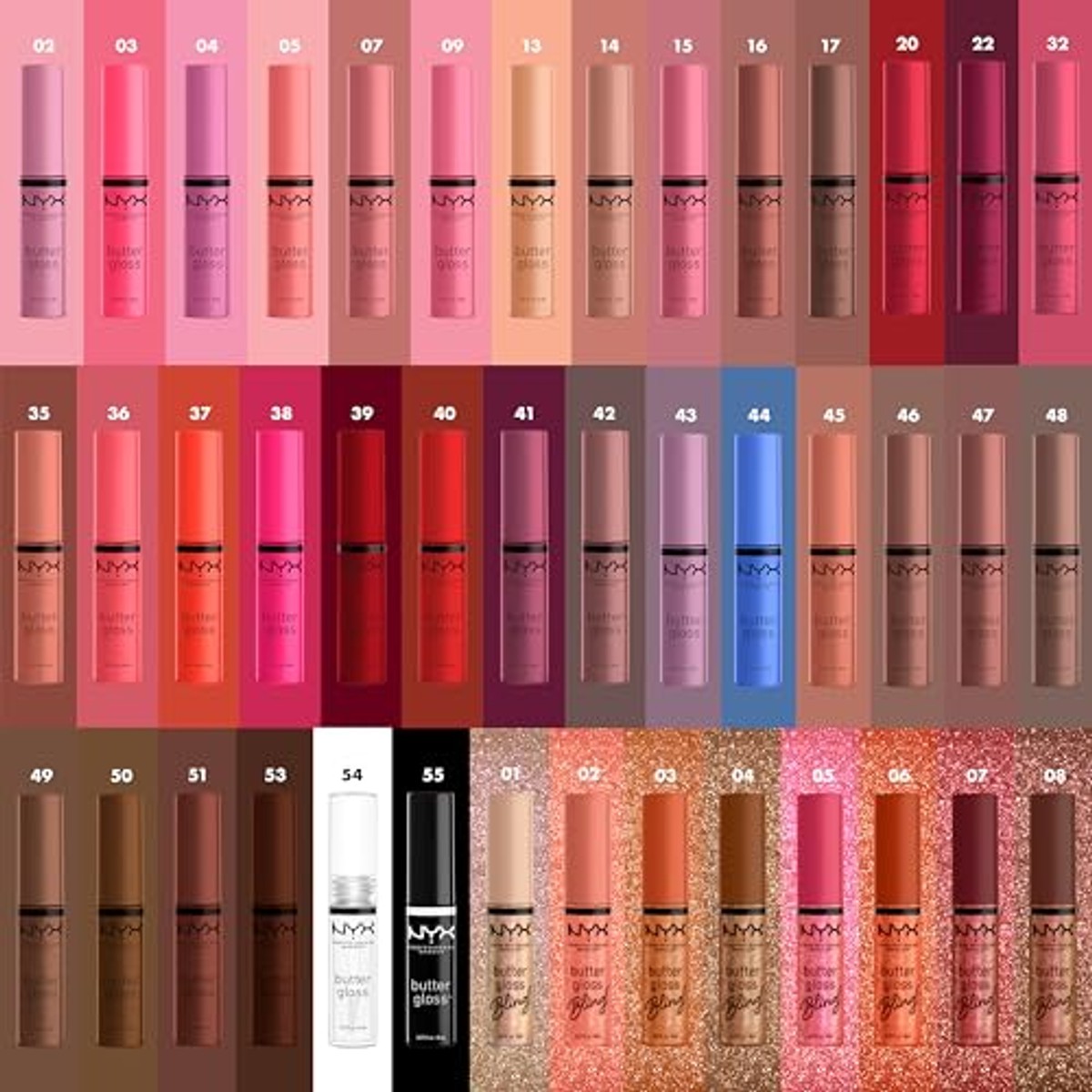 NYX PROFESSIONAL MAKEUP Boter Gloss 01 Sugar Rush 3 stuks