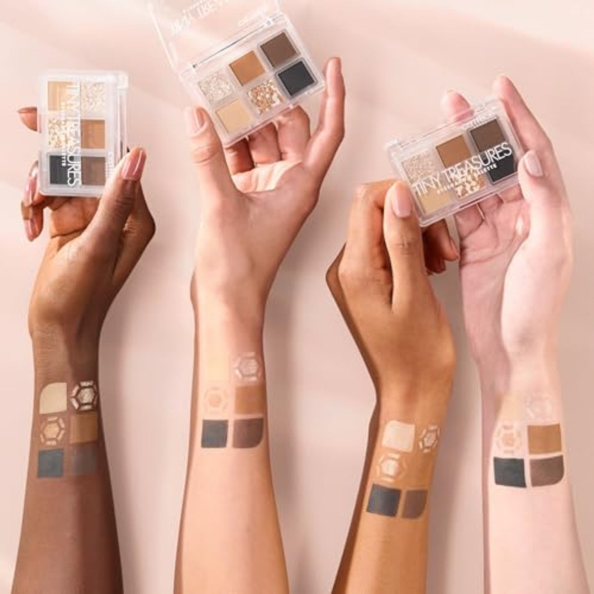 Catrice Tiny Treasures Oogschaduwpalet, nr. 010, bruin, 6 bruine tinten, glinsterend, veganistisch, zonder microplasticdeeltjes, vrij van nanodeeltjes, zonder parfum, per stuk verpakt (4,2 g) | Mini oogschaduwpalet, mix van verschillende tinten – Catrice Cosmetics