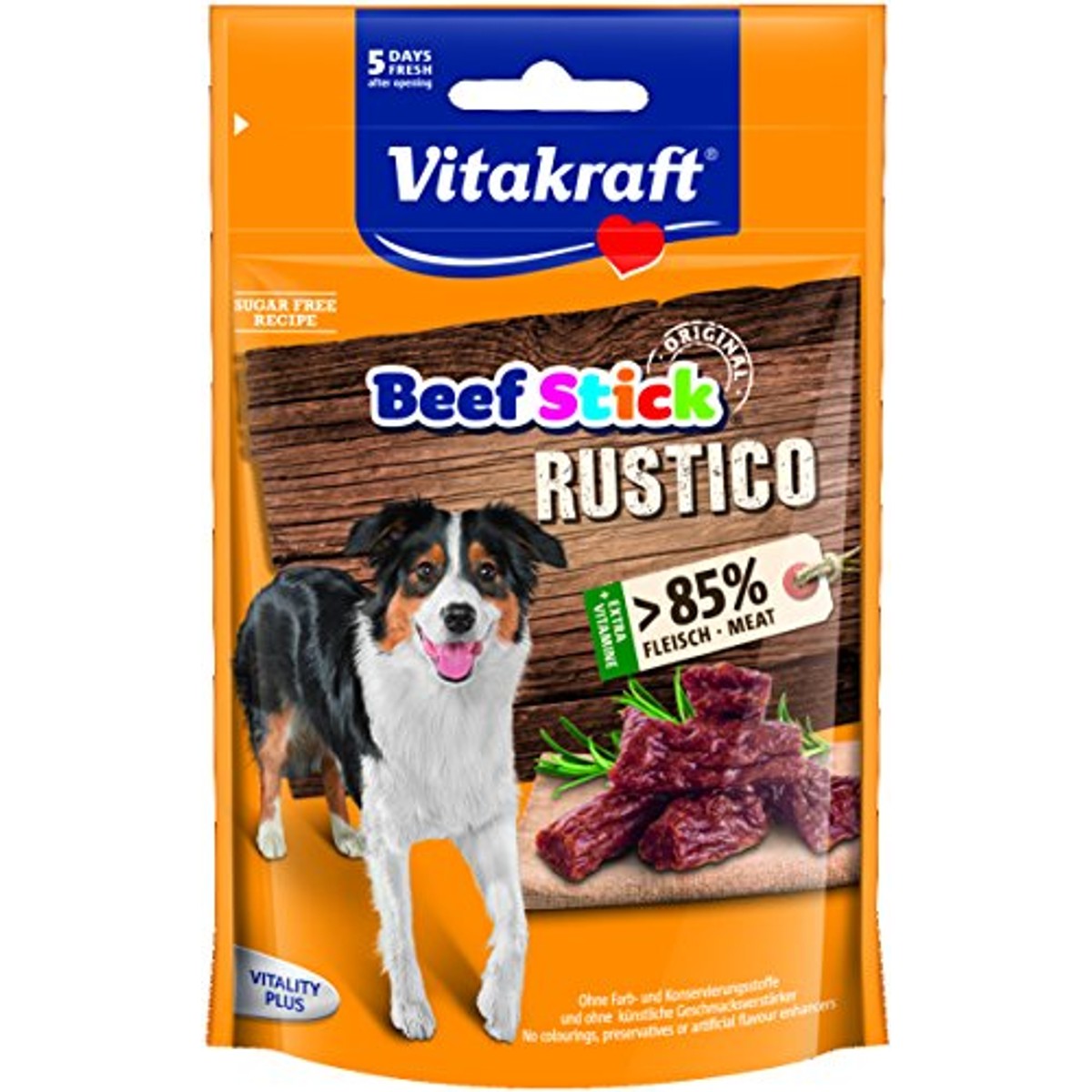 Vitakraft Hondensnack Treaties Minis leverworst, 8 x 48 g & hondensnack Beef Stick Rustico, 7 x 55 g – Vitakraft