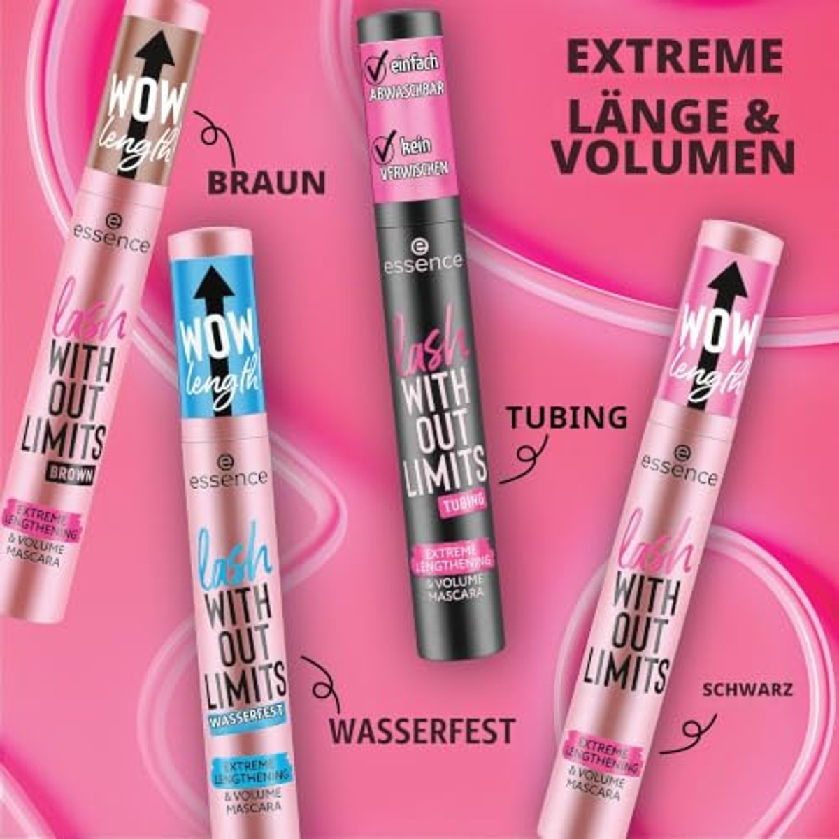 essence Lash Without Limits Waterproof mascara 03 13 ml - 6-pack