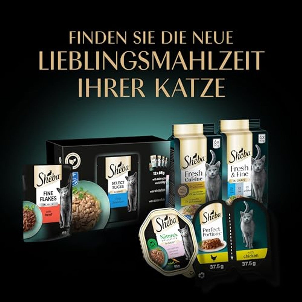 Sheba Perfect Portions natvoer kattenvoer kalkoen 8 x 3 x (2 x 375 g) - 6-pack