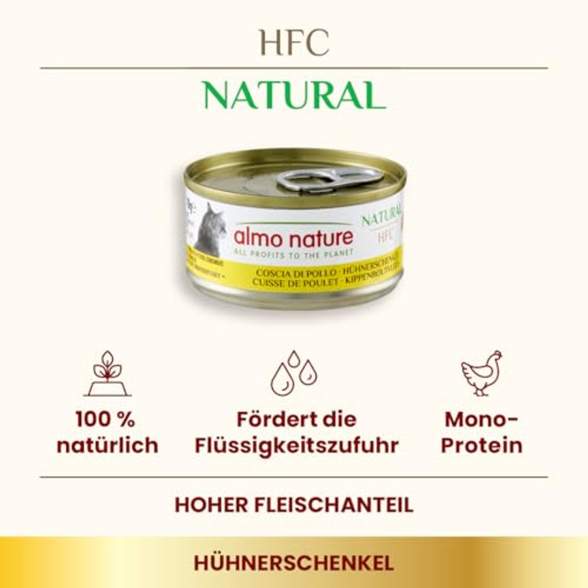 Almo Nature HFC Natural Natvoer Kat Gesorteerd Kip 6 x 70 g - 3-pack