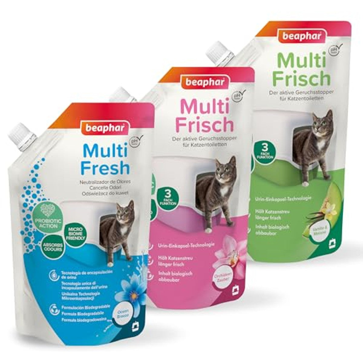 Beaphar Geurabsorber – geconcentreerd granulaat voor kattenbakvulling – neutraliseert slechte geuren – laat een aangename geur achter (vanillemeloen) – 400 g – tot 4 maanden gebruik – beaphar
