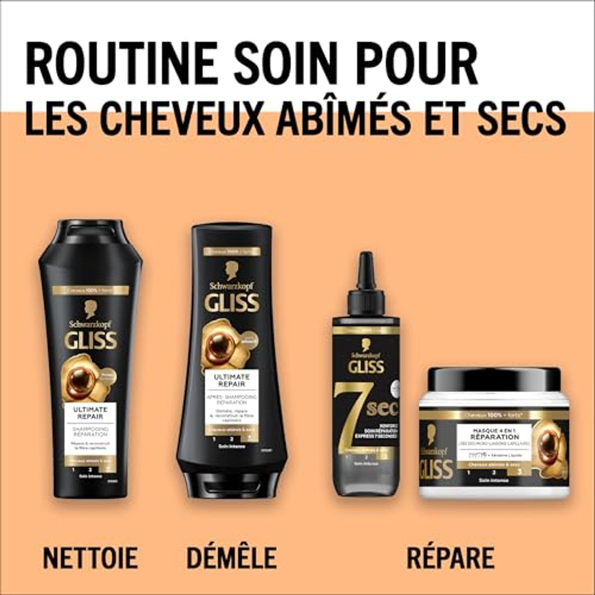 Schwarzkopf Gliss Ultimate Repair Conditioner 3 x 200 ml - Voordeelverpakking