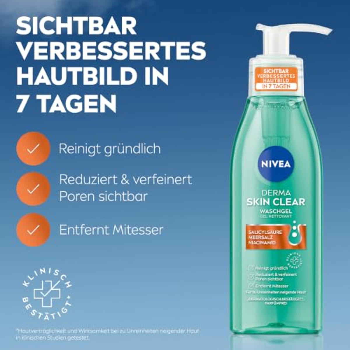 NIVEA Derma Skin Clear Routine Set + 40 ml + 150 ml 3 x 30 ml - Voordeelverpakking