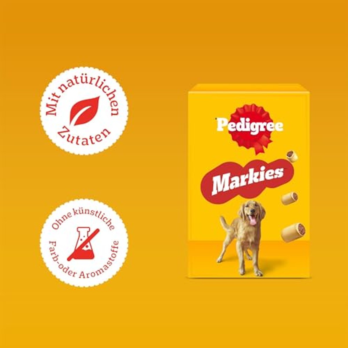 Pedigree Markies Trios - Knapperig hondenkoekje met 3 verschillende vullingen - Kip, Lam & Beenmerg - 12 x 500 g – Pedigree
