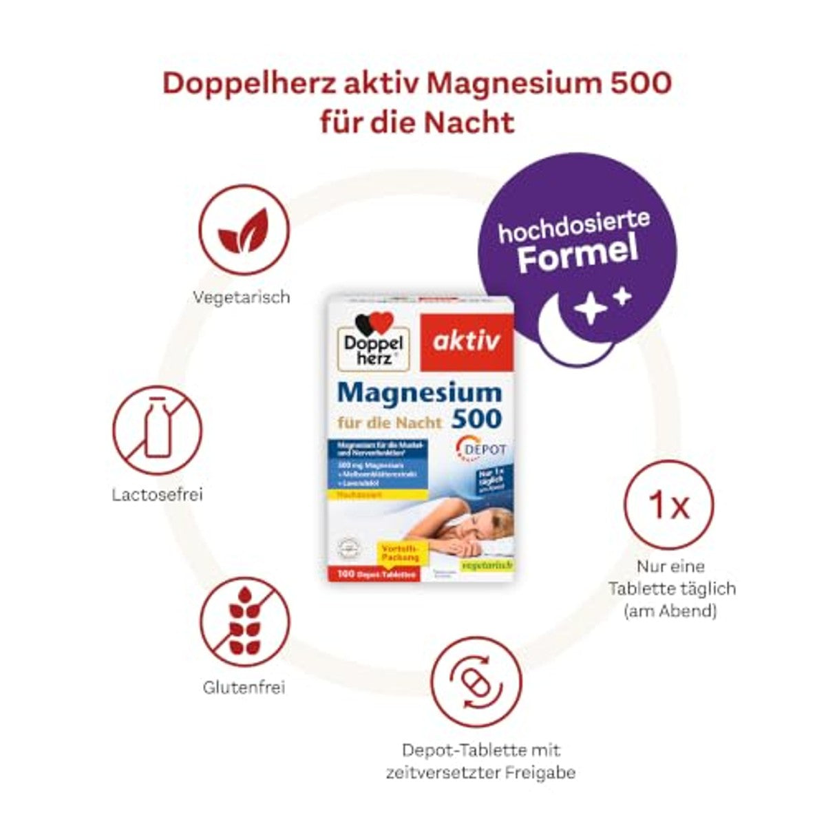 Doppelherz Magnesium 500 voor de nacht – Doppelherz