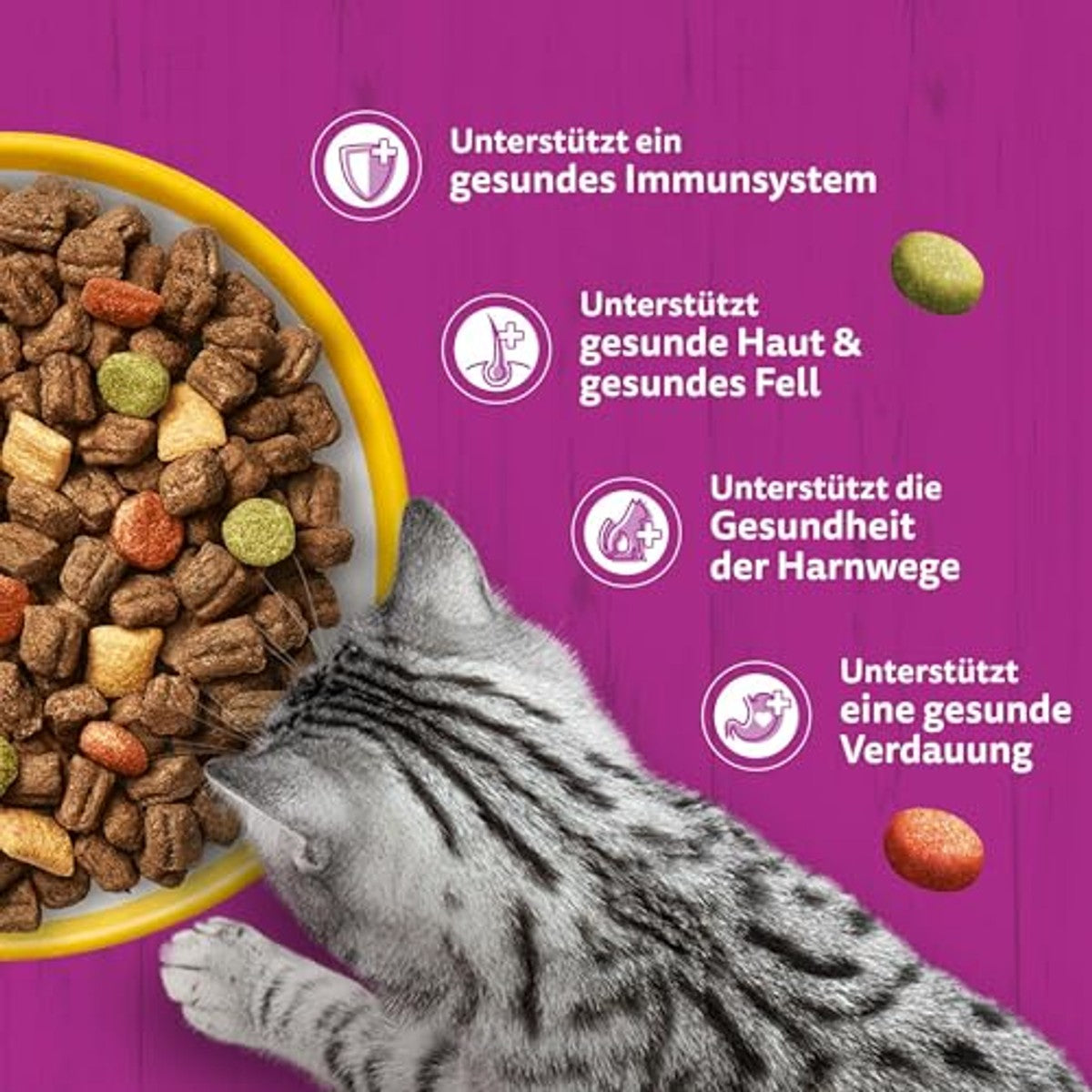 Whiskas 1+ droogvoer kat kip 7 kg - 3-pack