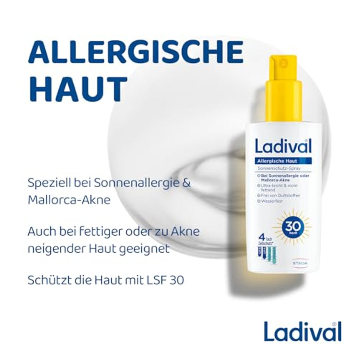 Ladival Zonnebrandspray Allergische Huid SPF 30 3 x 150 ml - Voordeelverpakking