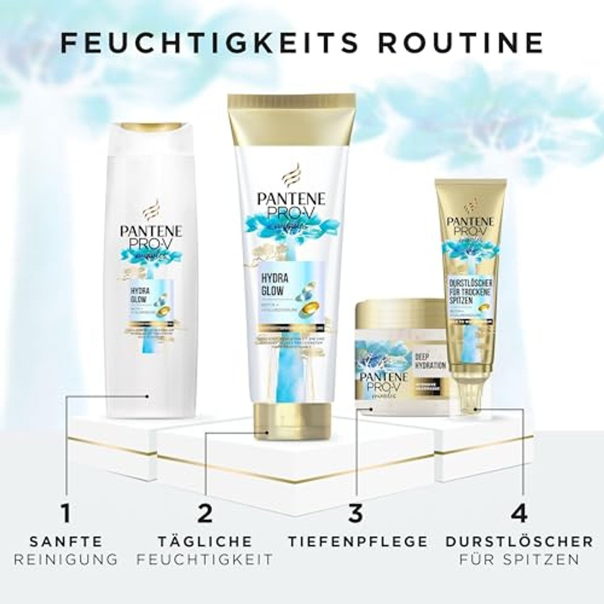 Pantene Pro-V Hydra Glow Hydraterende Shampoo 250 ml - 3 stuks